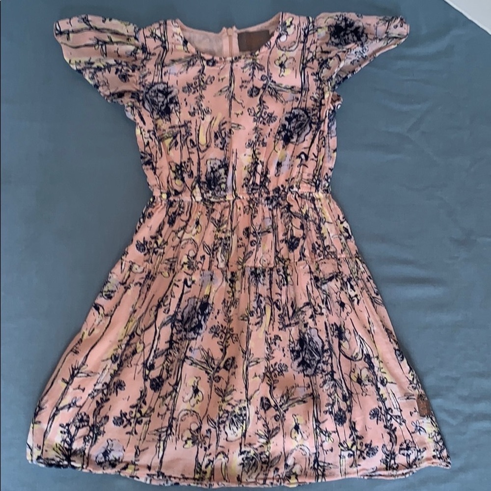 8 Girl Dress  floral Creamie pink/navy